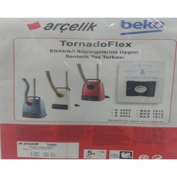 Arçelik S 4964 TornadoFlex 5 Adet Süpürge Toz Torbası
