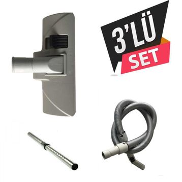 Arçelik S 5911 3'lü Set Hortum Emici Başlık Teleskopik Metal Boru