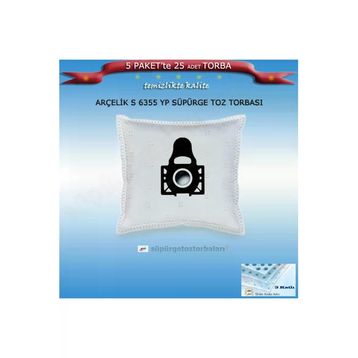 Arçelik S 6355 YP 25 Adet Süpürge Toz Torbası