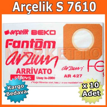 Arçelik S 7610 Kağıt 20 Adet Toz Torbası