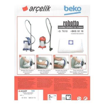 Arçelik S 7610 Robotto 5 Adet Süpürge Torbası