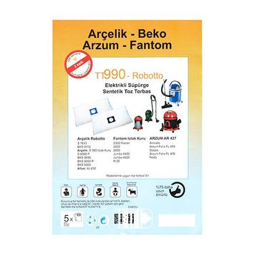Arçelik S980 - Beko BKS9650 Süpürge 5 Adet Toz Torbası