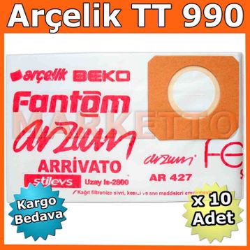 Arçelik TT 990 Kağıt 10 Adet Toz Torbası + Hediyeli