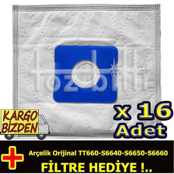 Arçelik TT660 - S6640 - S6650 - S6660 16 Adet Toz Torbası