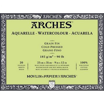 Arches Cold Pressed 185 gr 20 Yaprak 23x31 cm Sulu Boya Defteri