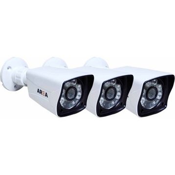 Area 1000 TVL 6 Atom LED 3 Adet Analog Beyaz Güvenlik Kamerası