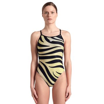Arena 007158560 Multi Stripes Swimsuitalylace Back Kadın Yüzücü Mayosu