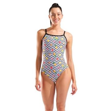 Arena Fruits Swimsuit Lightdrop Back White Multi Black Yüzücü Mayo