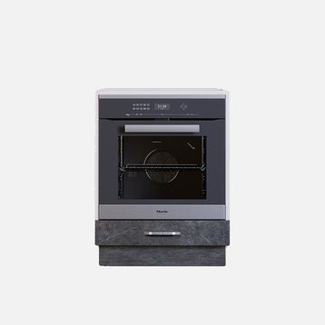 Argemon Siena 90x60x60 cm Tek Kapalı Ahşap Antrasit Ankastre Modül Mutfak Dolabı