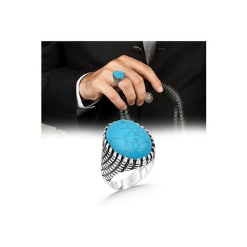 Argento Silver 925 Ayar Firuze Taşlı Gümüş Yüzük