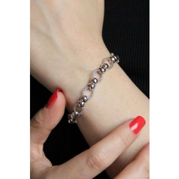 Argentum Concept B072701 Kadın Gümüş Top Motifli Tasarım Füzyon Bileklik