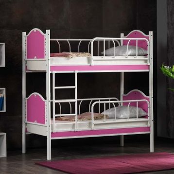 Argimo 90x190 cm Pembe Beyaz İnci Bebek Metal Ranza