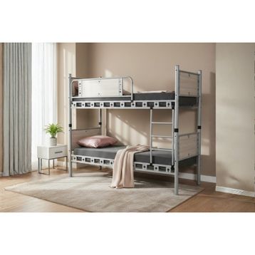 Argimo Elegan 90x200 cm Genç Çocuk Odası Ahşap Başlıklı Metal Cappuccino Ranza ve Karyola