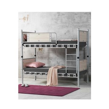 Argimo Elegan 90x200 cm Genç Çocuk Odası Ahşap Başlıklı Metal Ranza ve Karyola