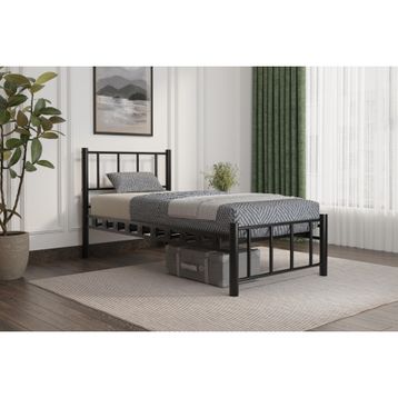 Argimo Zambak Tek Kişilik Ferforje Siyah 90x190 cm Tarz Metal Karyola