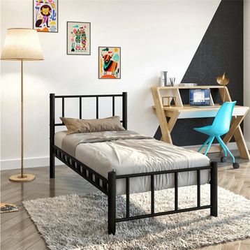 Argimo Zambak Tek Kişilik Ferforje Siyah 90x190 cm Tarz Metal Karyola
