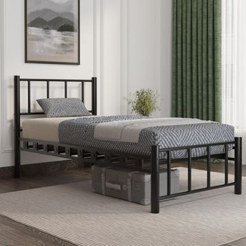 Argimo Zambak Tek Kişilik Ferforje Siyah 90x190 cm Tarz Metal Karyola