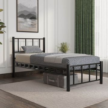 Argimo Zambak Tek Kişilik Ferforje Siyah 90x190 cm Tarz Metal Karyola