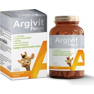 Argivit Focus L-Arjinin Fosfotidilserin Demir Multivitamin Multimineral 30 Tablet