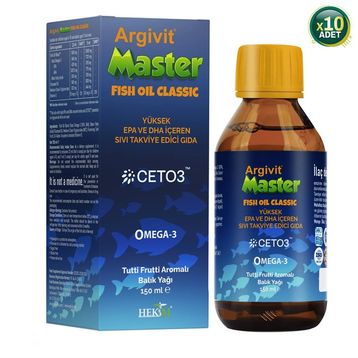 Argivit Master Fish Oil Classic Tutti Frutti Aromalı 10x150 ml Şurup