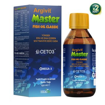 Argivit Master Fish Oil Classic Tutti Frutti Aromalı 150 ml Balık Yağı