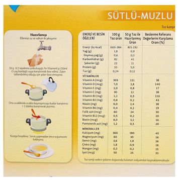 Arı 4+ Ay 3x250 gr 12 Vitaminli 6 Mineralli Sütlü Pirinçli Muzlu Pirinç Unu
