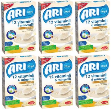 Arı 4+ Ay 6x200 gr 12 Vitaminli 6 Mineralli Keçi Sütlü Pirinç Unu Bebek Maması