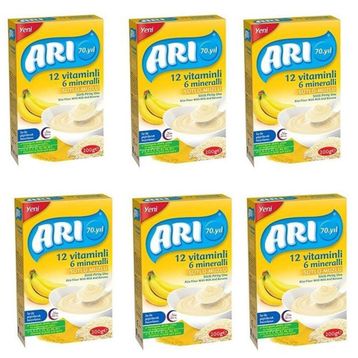 Arı 4+ Ay 6x200 gr Çoklu Paket Sütlü Muzlu Pirinç Unu Bebek Maması