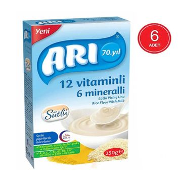 Arı 4+ Ay 6x250 gr Ballı İrmikli Pirinç Unu Kaşık Maması