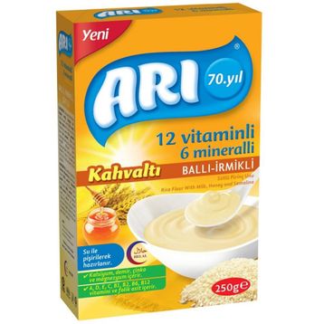Arı 6+ Ay 250 gr Ballı İrmikli Pirinç Unu Kaşık Maması