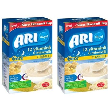 Arı Gece 12 Vitaminli 6 Mineralli 7 Tahıllı Sütlü Pirinç Unu 2x500 gr Bebek Maması