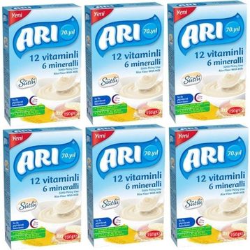 Arı Mama 12 Vitaminli 6 Mineralli Sütlü Pirinçli 6x250 gr Mama