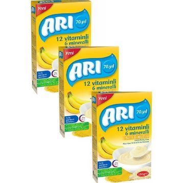Arı Mama Sütlü Muzlu 12 Vitaminli 6 Mineralli 3x250 gr Mama