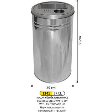 Arı Metal 1241 57 lt Kolon Küllük
