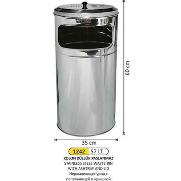 Arı Metal 1242 57 lt Kolon Küllük