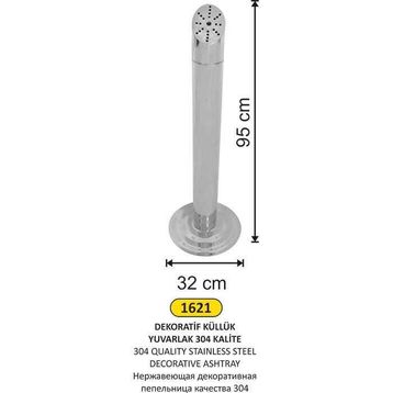 Arı Metal 1621 Dekoratif 304 Kalite Paslanmaz Küllük