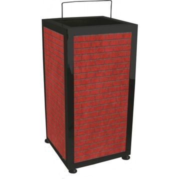Arı Metal 1731 Kare Ahşaplı Dekorlu Metal İç Kovalı Bahçe Çöp Kovası