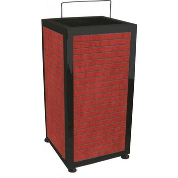 Arı Metal 1731 Kare Ahşaplı Dekorlu Metal İç Kovalı Bahçe Çöp Kovası