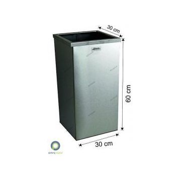 Arı Metal Çemberli Dikdörtgen 54 lt Paslanmaz Çöp Kovası
