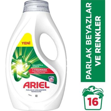 Ariel Parlak Beyazlar ve Renkler 16 Yıkama Sıvı Deterjan