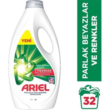 Ariel Parlak Beyazlar ve Renkler 32 Yıkama Sıvı Deterjan