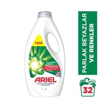 Ariel Parlak Beyazlar ve Renkler 32 Yıkama Sıvı Deterjan