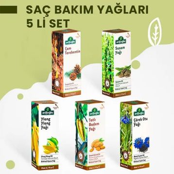 Arifoğlu 5'li Bitkisel Saç Bakım Yağ Seti