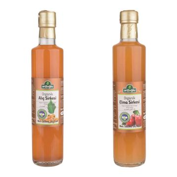 Arifoğlu Organik Elma Sirkesi 500ml + Alıç Sirkesi 500ml 2 Li Set