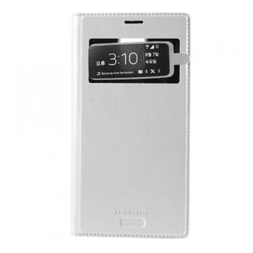 Arium Skin Samsung G900FQ S5 Beyaz Dikişli Cüzdanlı Kılıf