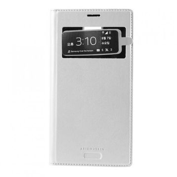 Arium Skin Samsung G900FQ S5 Beyaz Dikişli Cüzdanlı Kılıf