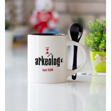 Arkeolog Siyah Kaşıklı Kupa Bardak