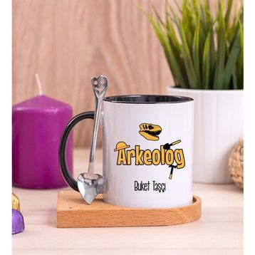 Arkeolog Siyah Kaşıklı Kupa Bardak
