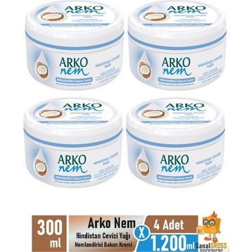 Arko Nem Hindistan Cevizi Yağı 4x300 ml Nemlendirici Bakım Kremi