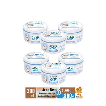 Arko Nem Hindistan Cevizi Yağı 6x300 ml Nemlendirici Bakım Kremi